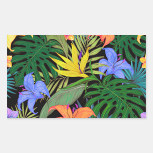 Tropical Hawaii Aloha Blume Graphic Rechteckiger Aufkleber
