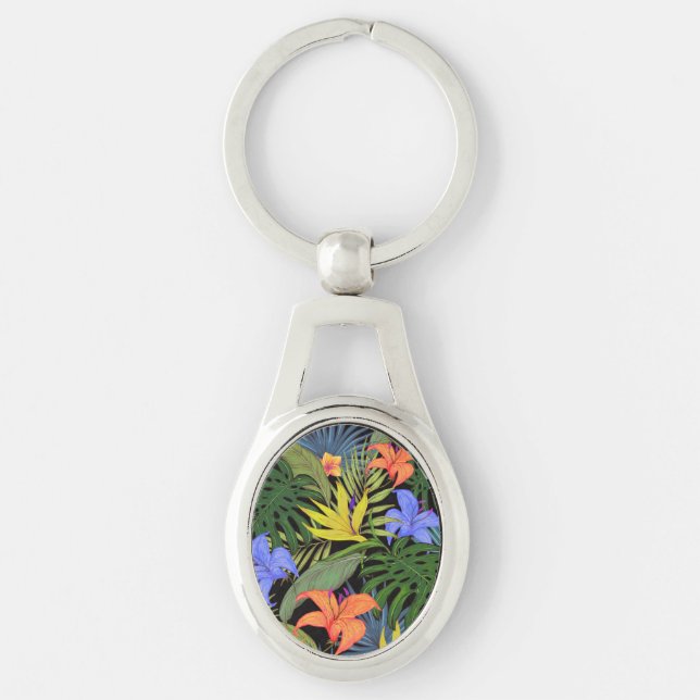 Tropical Hawaii Aloha Blume Graphic Schlüsselanhänger (Vorderseite)