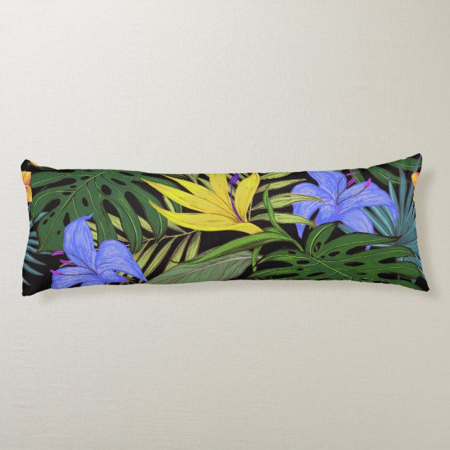 Tropical Hawaii Aloha Blume Graphic Seitenschläferkissen (Rückseite)