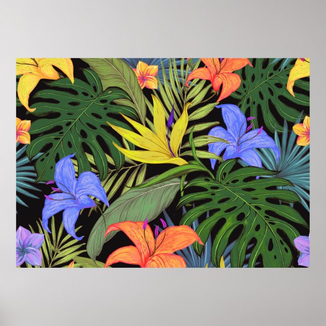 Tropical Hawaii Aloha Flower Graphic Poster (Vorne)