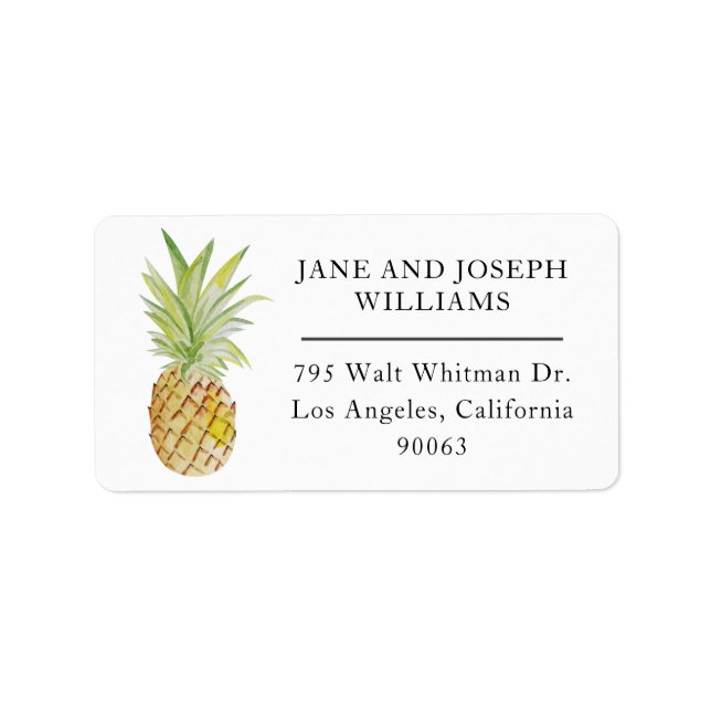 Tropical Hawaii Ananas Rücksendeadresse-Etikett Adressaufkleber (Vorne)