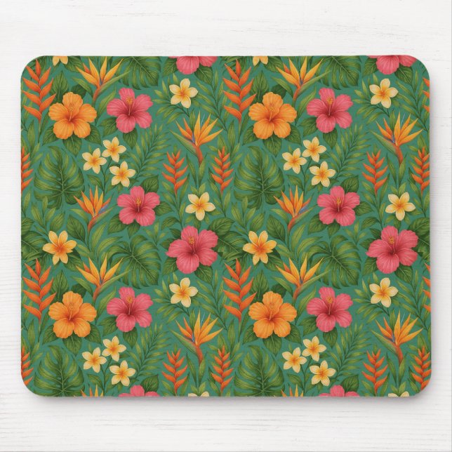 Tropical/Hawaii patterned floral Mousepad (Vorne)