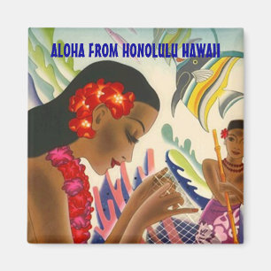 TROPICAL HAWAII VOYAGE SOUVENIR MAGNET ~ PERSONNAL
