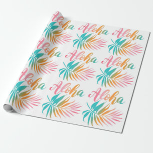 Tropical Hawaiian Aloha Palm Leaf Geschenkpapier