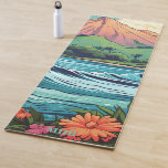 Tropical Hawaiian Beach and Mountain Yoga Mat Yogamatte<br><div class="desc">Entspannen Sie am illustrierten Strand mit Bergen, Wellen und orangefarbenen und roten Blume. Ideal für Yoga, Stretching und alle Ihre Fitness braucht. Personalisieren Sie Ihre Daten mit Ihrem Namen, Ihren Initialen oder dem Text, den Sie auswählen oder ganz löschen. Schriftart Stil und Farbe sind anpassbar. Reverse ist solide aqua blau,...</div>