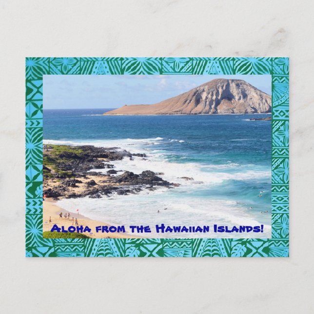Tropical Hawaiian Beach Postcard Postkarte (Vorderseite)