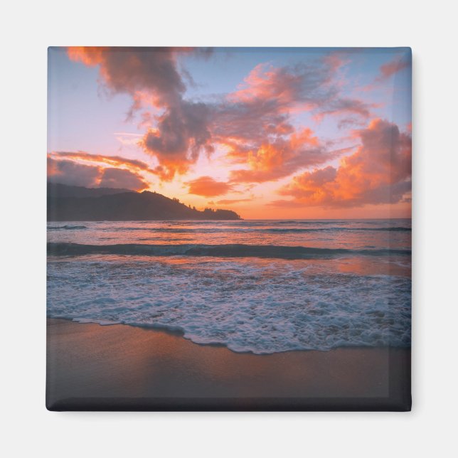 Tropical Hawaiian Beach Sunset Magnet (Vorne)