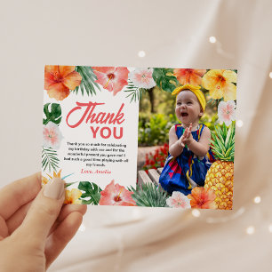 Tropical Hawaiian Birthday Foto danke Karte