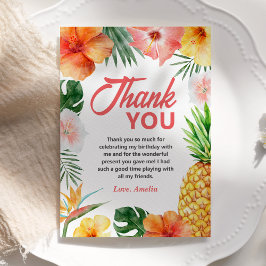 Tropical Hawaiian Birthday Party danke Karte