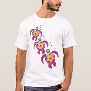 Tropical Hawaiian Honu Turtles T-Shirt