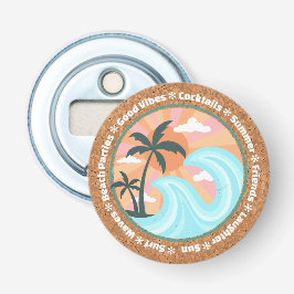 Tropical Hawaiian Island Palm Trees Good Vibes Flaschenöffner