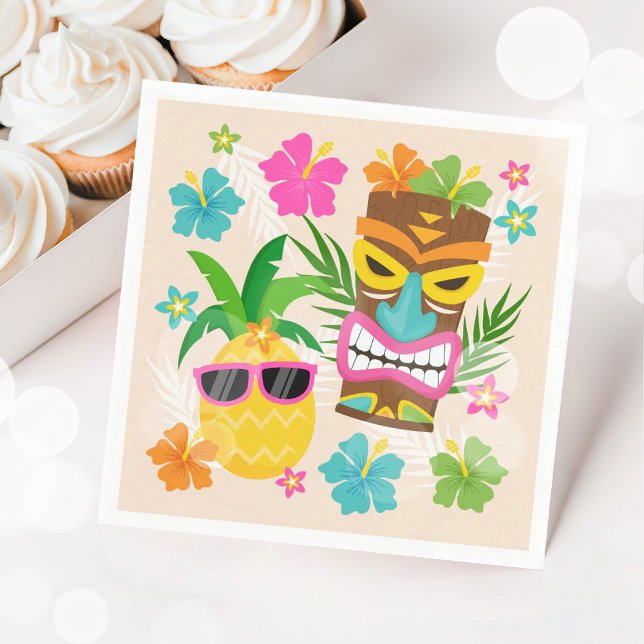 Tropical Hawaiian Luau Birthday Serviette (Von Creator hochgeladen)