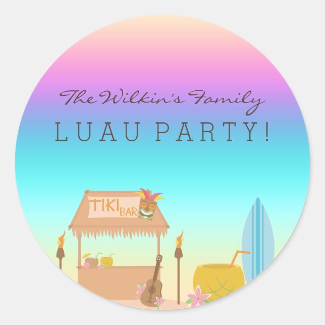 Tropical Hawaiian Luau Sticker (Vorderseite)