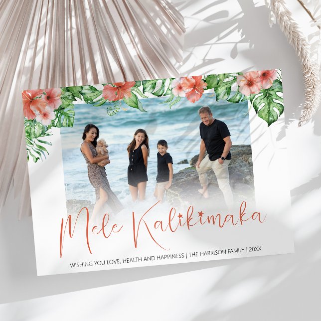 Tropical Hawaiian Mele Kalikimaka Holiday Feiertagskarte (Von Creator hochgeladen)