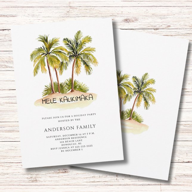 Tropical Hawaiian Mele Kalikimaka Weihnachtsfeiert Einladung (Von Creator hochgeladen)