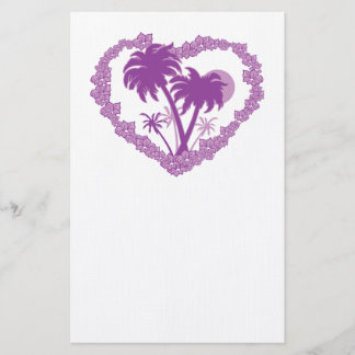 Tropical Hawaiian Palm Tree Herz Briefpapier