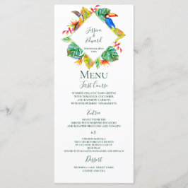 Tropical Hawaiian Paradise Floral Wedding Menükarte