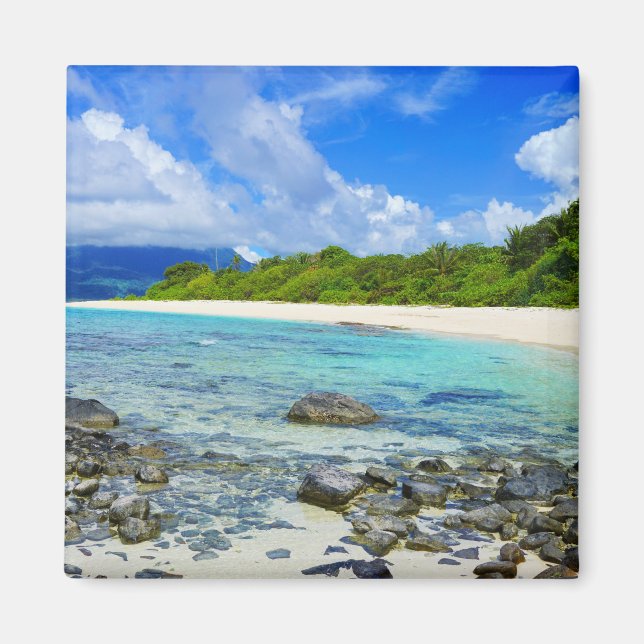 Tropical Hawaiian Rocky Beach Magnet (Vorne)