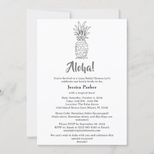 Tropical Hawaiian Themed Luau Brautparty Einladung