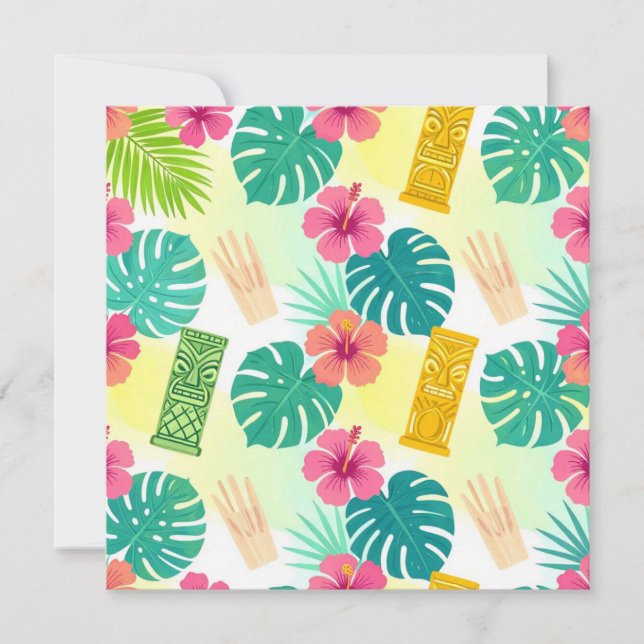 Tropical Hawaiian Tiki Pattern for Parties Wedding (Vorderseite)