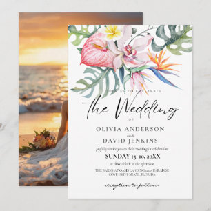 Tropical Hawaiian Wedding Beach Thema Einladung