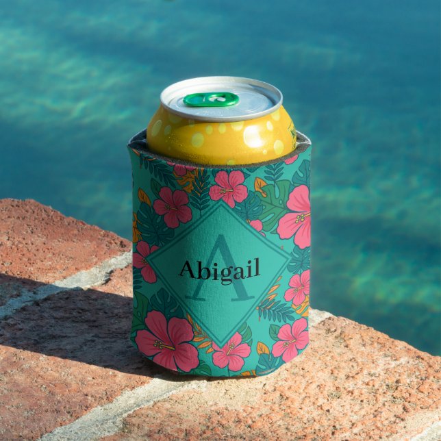 Tropical Hibiscus and Palm Leaf Pattern  Dosenkühler (In Situ Pool)