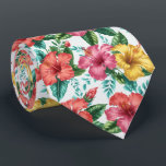 Tropical Hibiscus Garden Floral Pattern Krawatte<br><div class="desc">A vibrant tropical hibiscus garden pattern featuring bold blossoms and lush greenery. This lively botanical design captures the energy of tropical landscapes and summer gardens.</div>