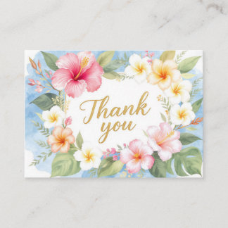 Tropical Hibiscus Hawaiian Thank You Card Begleitkarte