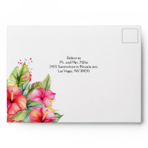 Tropical Hibiskus Beach Destination Envelope