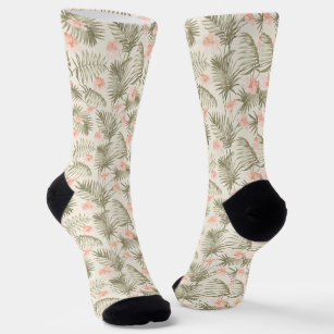 Tropical Hisbiscus Palm Tree Muster Socken