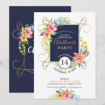 Tropical Holiday Cheers Blume & Gold Frame