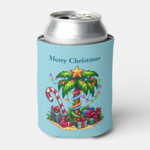 Tropical Holiday Palm Tree Frohe Weihnachten Dosenkühler