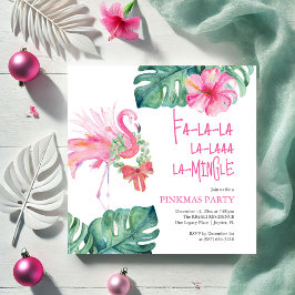 Tropical Holiday Party Watercolor Flamingo Einladung