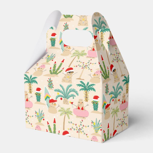 Tropical Holiday Vibes Christmas Pattern Geschenkschachtel (Vorderseite)