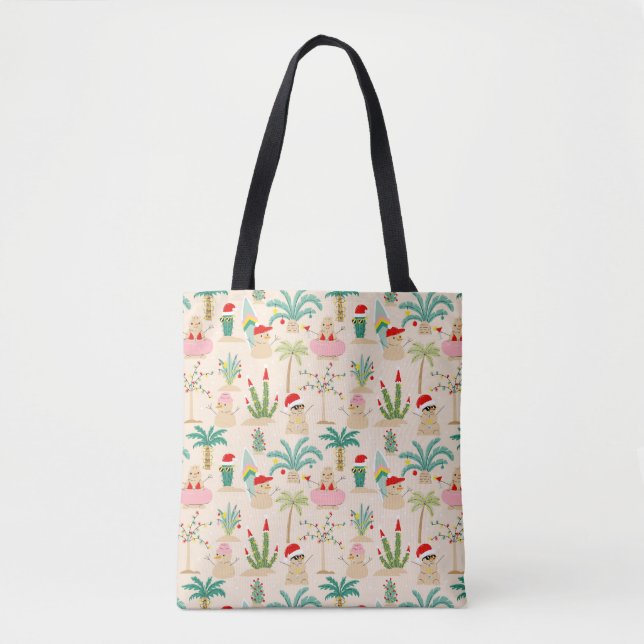 Tropical Holiday Vibes Christmas Pattern Tasche (Vorderseite)
