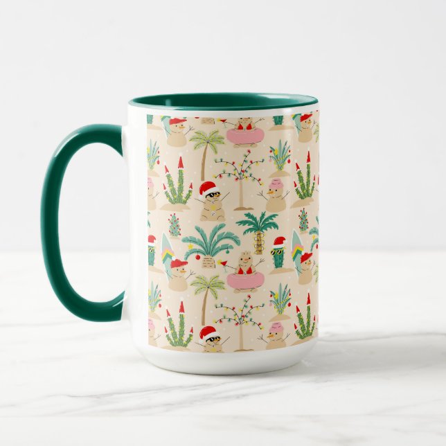 Tropical Holiday Vibes Christmas Pattern Tasse (Links)
