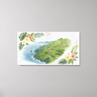 Tropical Honeymoon Trail Map Art Print Leinwanddruck
