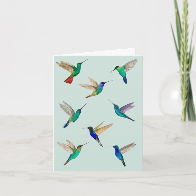 Tropical Hummingbirds Card for all occasions (Vorderseite)