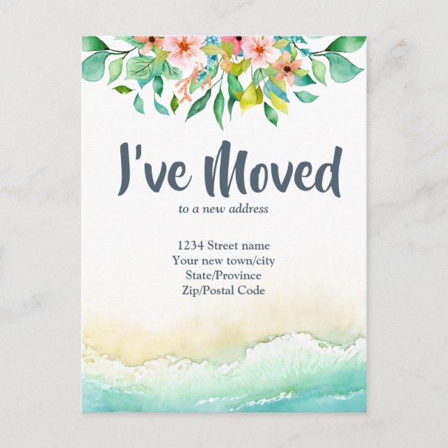 Tropical I übertragen Änderung der Adresse Postkarte (Vorderseite)