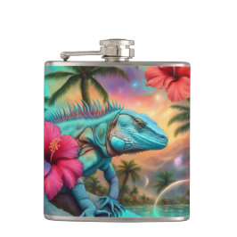 Tropical iguana flachmann