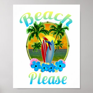 Tropical Island Beach Bitte farbenfroh Poster