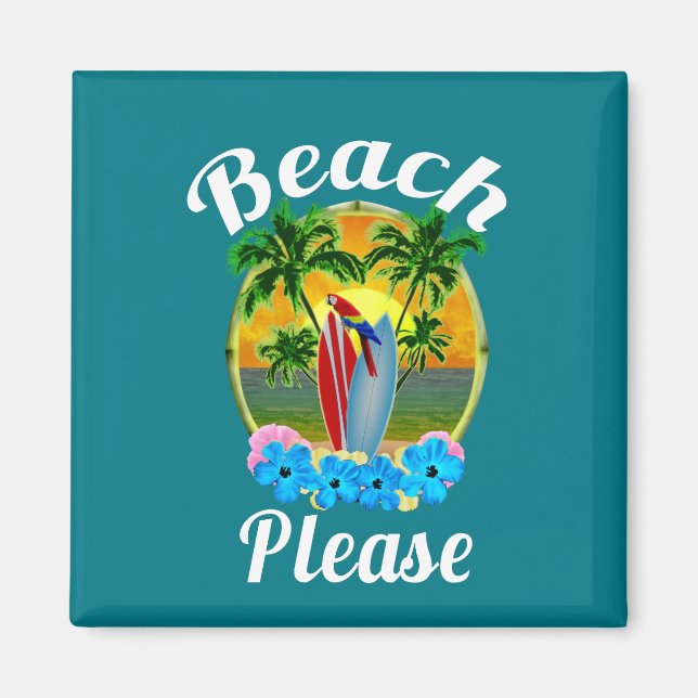 Tropical Island Beach Bitte Magnet (Vorne)