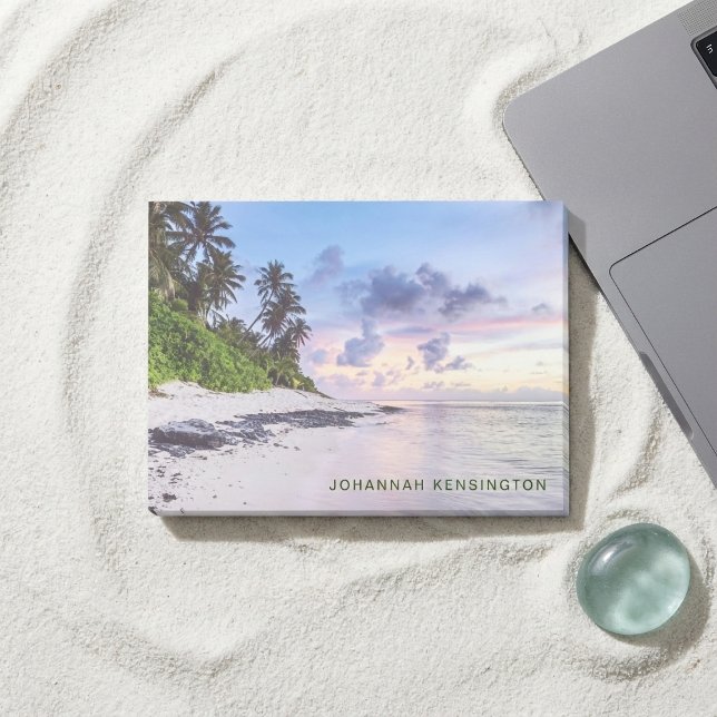 Tropical Island Beach Coast Sunset Post-it Klebezettel (Von Creator hochgeladen)