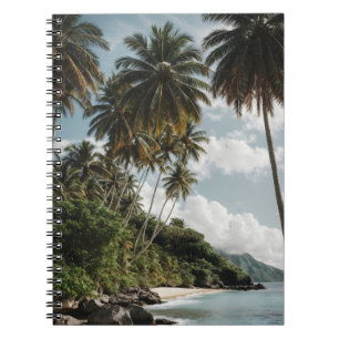Tropical Island Beach Green Blue Foto Notizblock