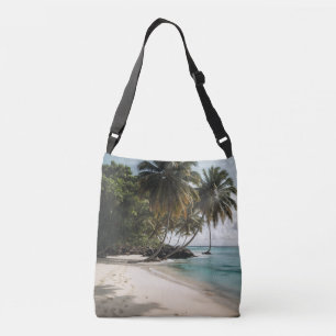 Tropical Island Beach Green Blue Foto Tragetaschen Mit Langen Trägern