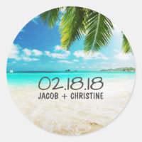Tropical Island Beach Hochzeitsticker