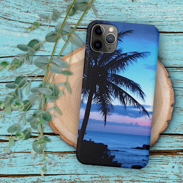 Tropical Island Beach Ocean Pink Blue Sunset Foto Case-Mate iPhone Hülle (Von Creator hochgeladen)