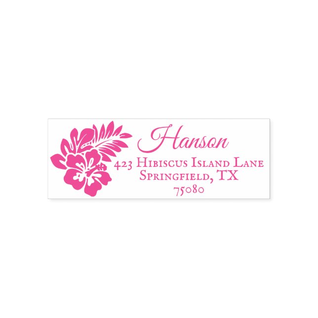 Tropical Island Beach Pink | Briefmarke der Rückse Permastempel (Design)