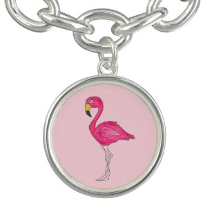 Tropical Island Bird Hot Pink Flamingo Armband
