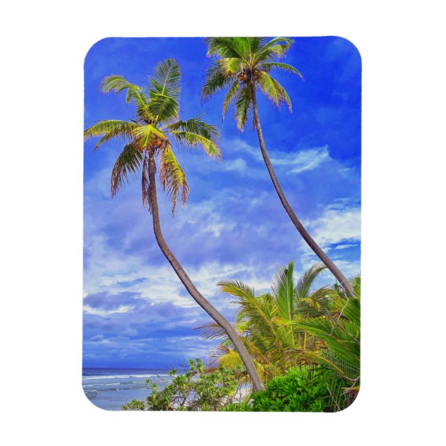 Tropical Island Coconut Palm Tree Dance Magnet (Vertikal)